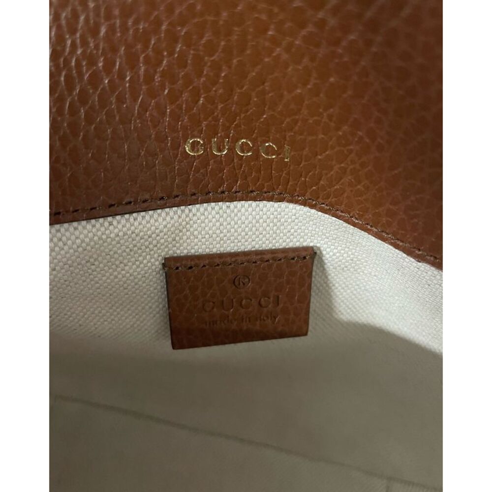Gucci Horsebit 1955 Mini Shoulder Bag in Brown Canvas and Leather - Picture 5 of 12